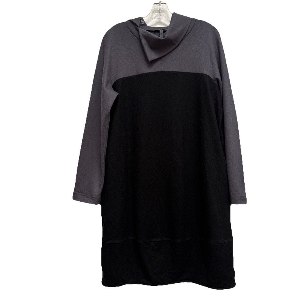 OSKA Size‎ 2 (Large) Gray Black Dress Hand Wash Long Sleeve Wool